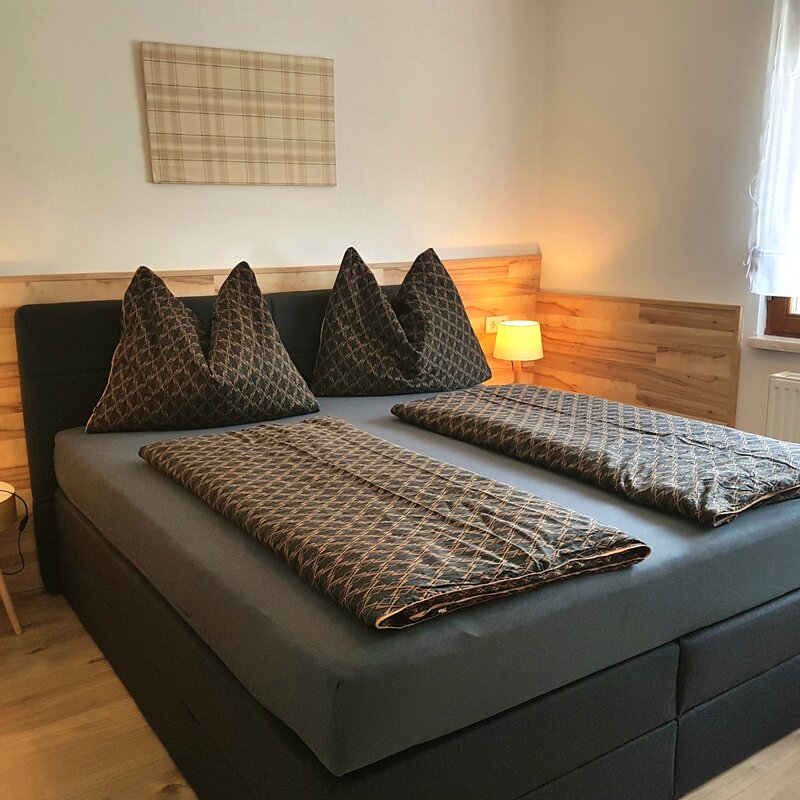 Box spring, wardrobe, TV