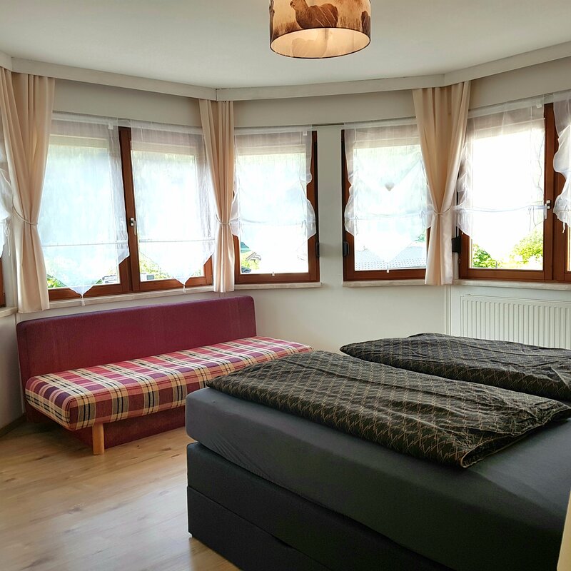 Box spring, wardrobe, TV