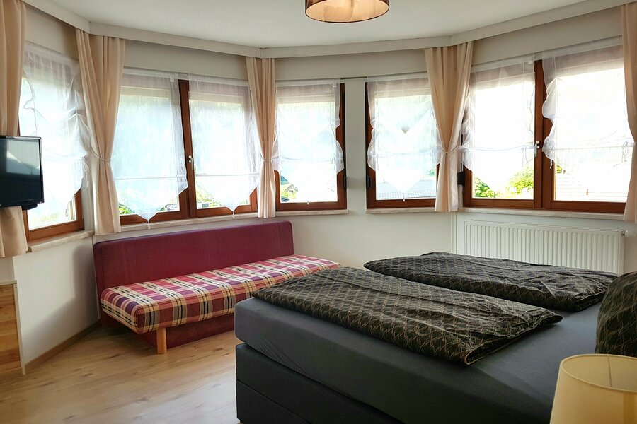 Box spring, wardrobe, TV