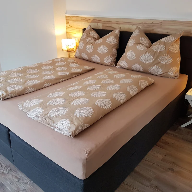 Box spring bed, wardrobe, TV