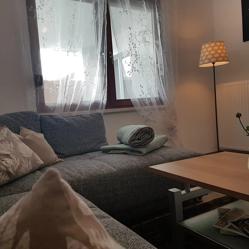 Couch, TV, fireplace, armchair