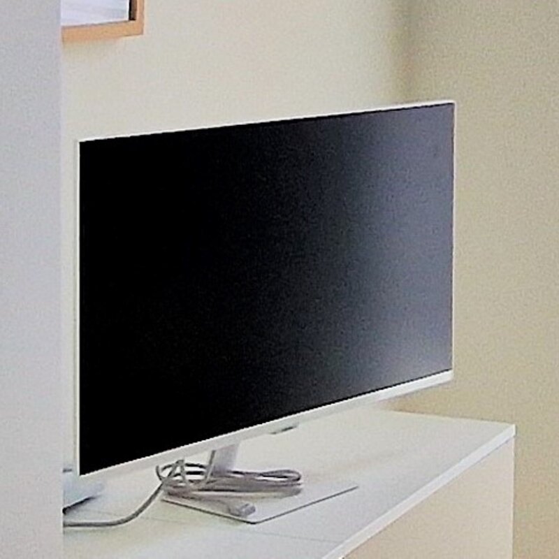 Gäste-/Arbeitszimmer mit Smartmonitor, Schreibtisch und Schlafsofa