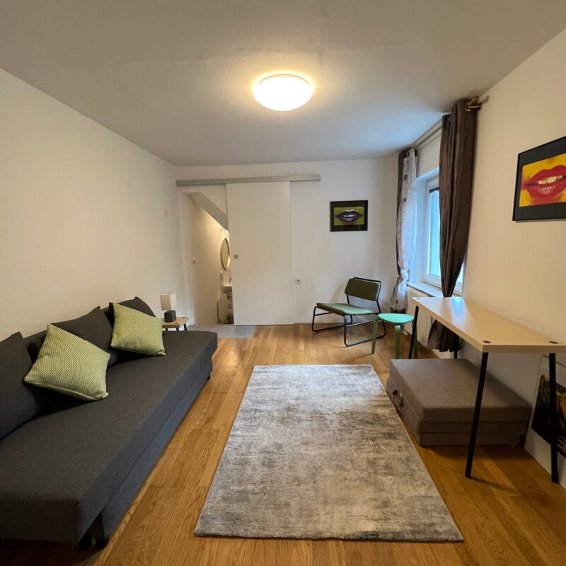 Schreibtisch, Schlafcouch | © globe.birdz