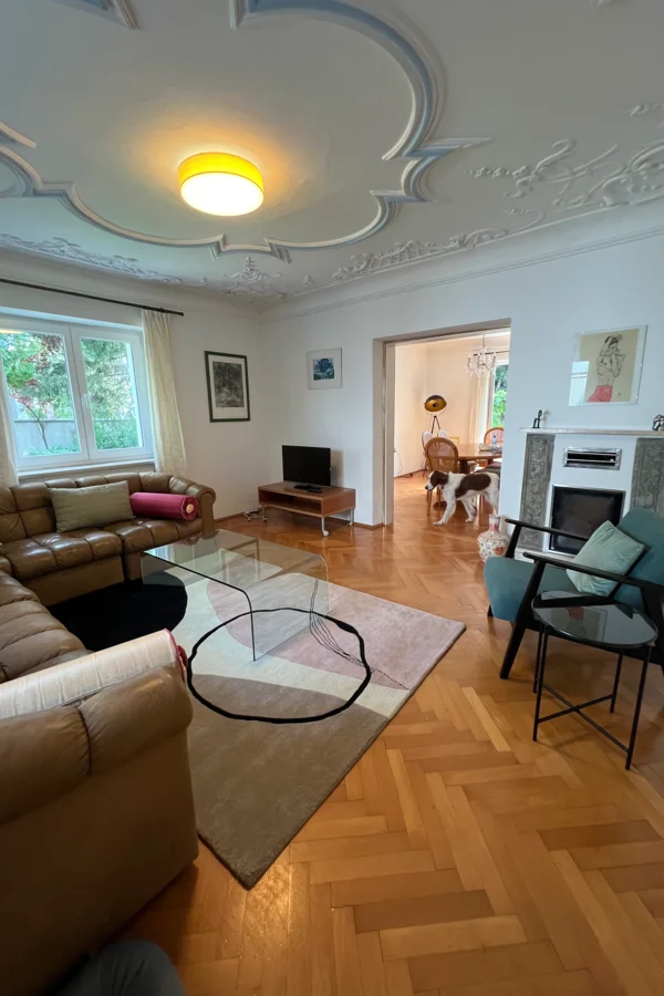 Couch, TV, offener Kamin | © globe.birdz