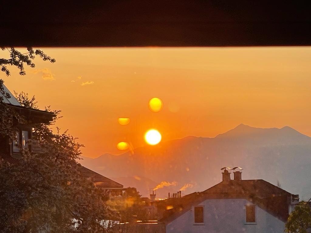 Sonnenaufgang im Osten von der Terrasse aus gesehen