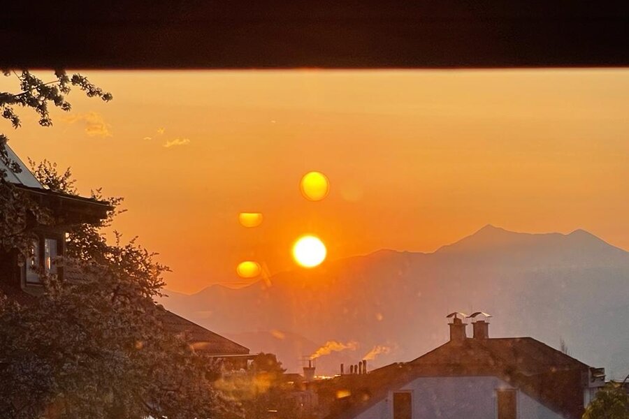 Sonnenaufgang im Osten von der Terrasse aus gesehen