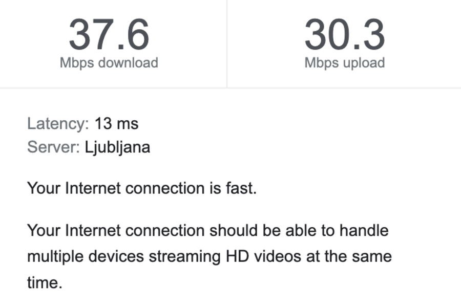 Internet speed on WIFI