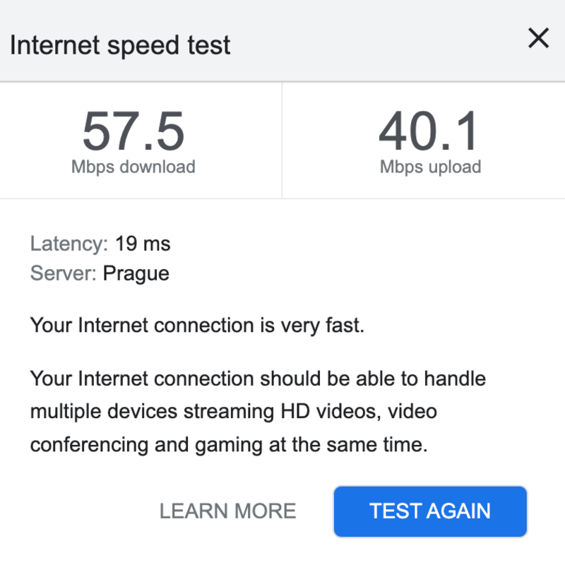 Internet speed on LAN cable