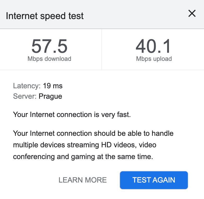Internet speed on LAN cable