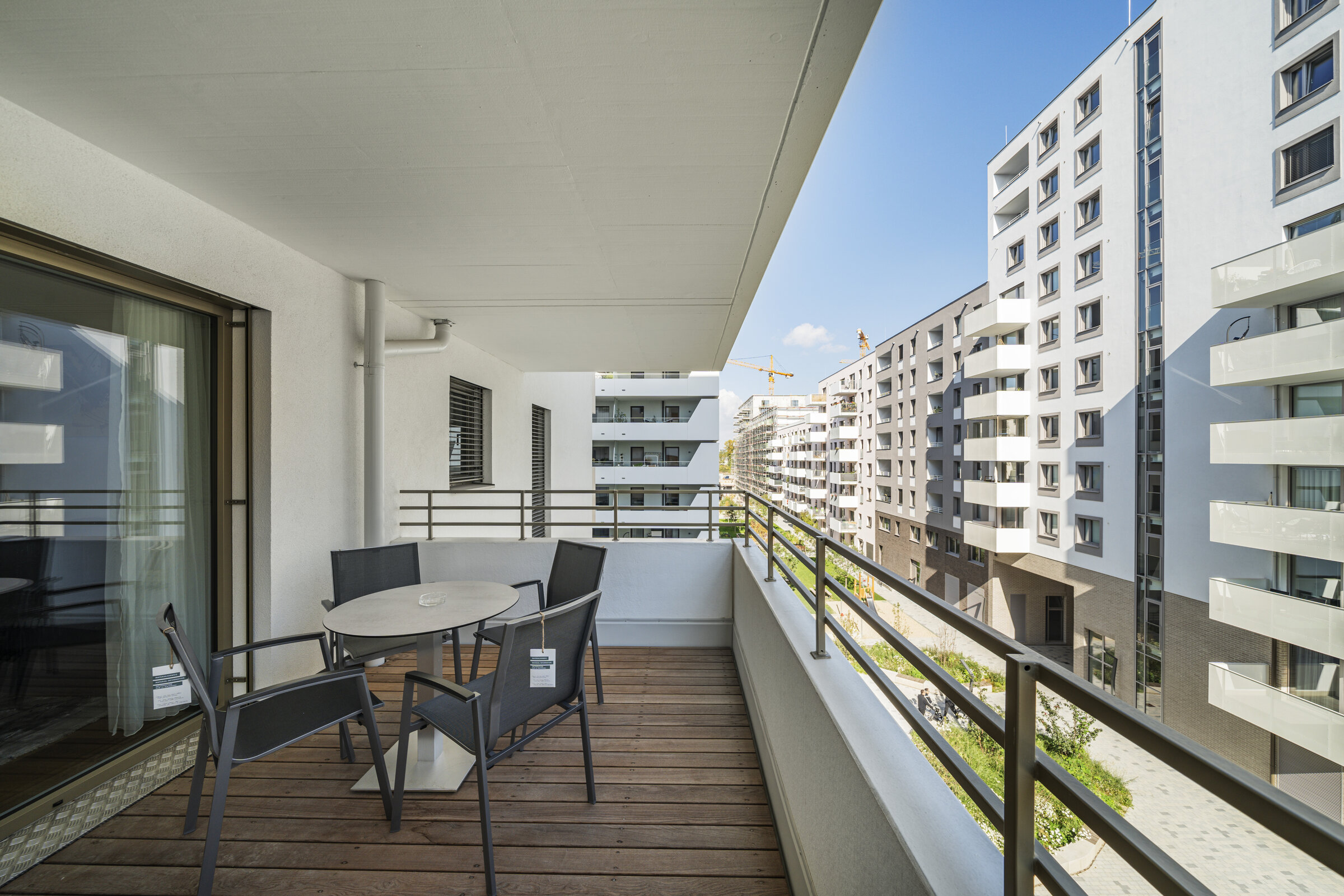 Sunny balcony with seating – 2-room apartment for short-term rental & temporary housing for 1 to 6 months in Vienna