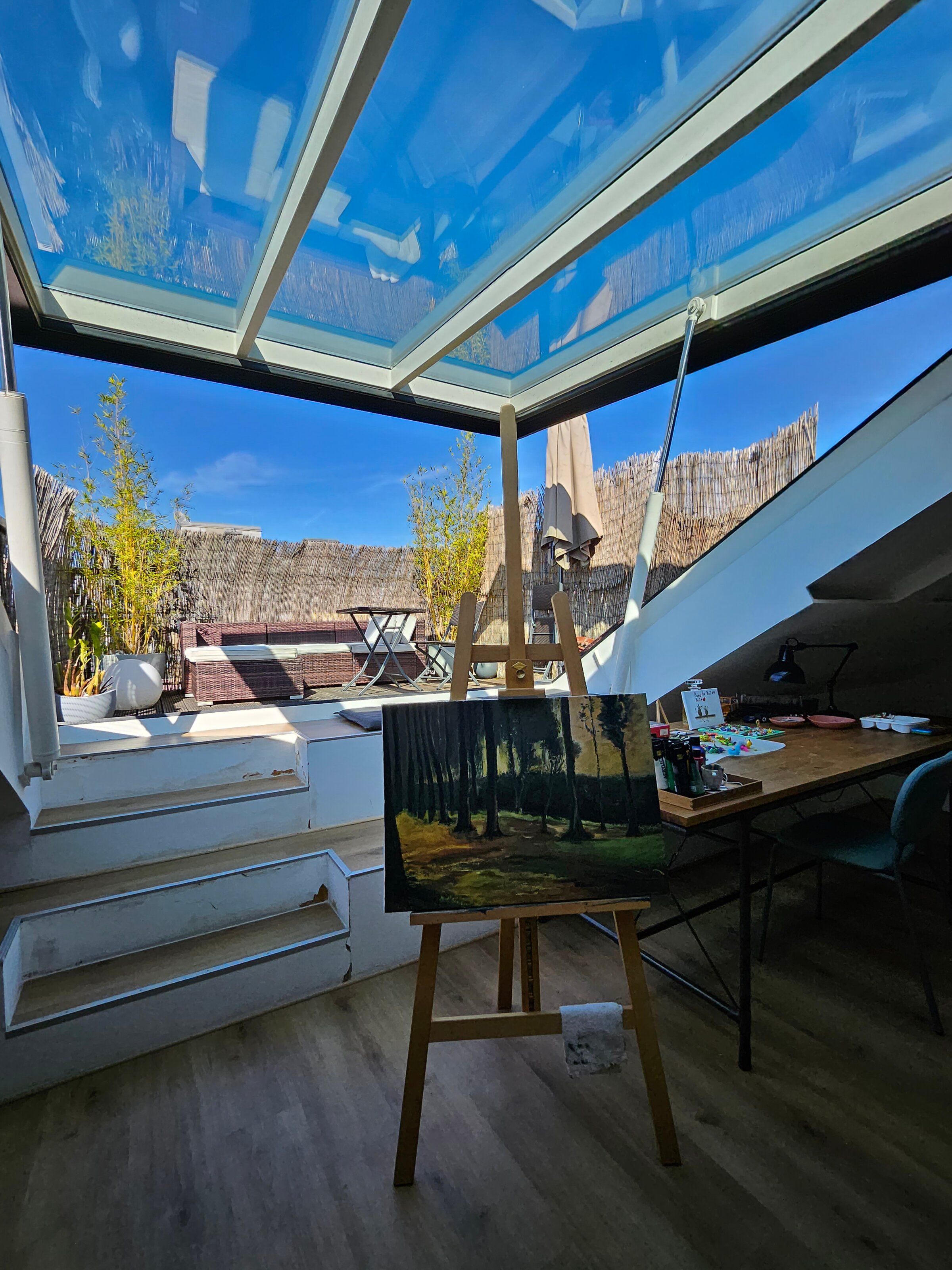 Gallery with view roof terrace