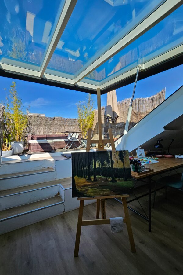 Gallery with view roof terrace