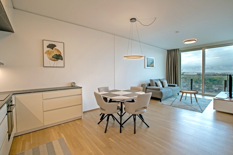 Deluxe Apartment with top view balcony and pool