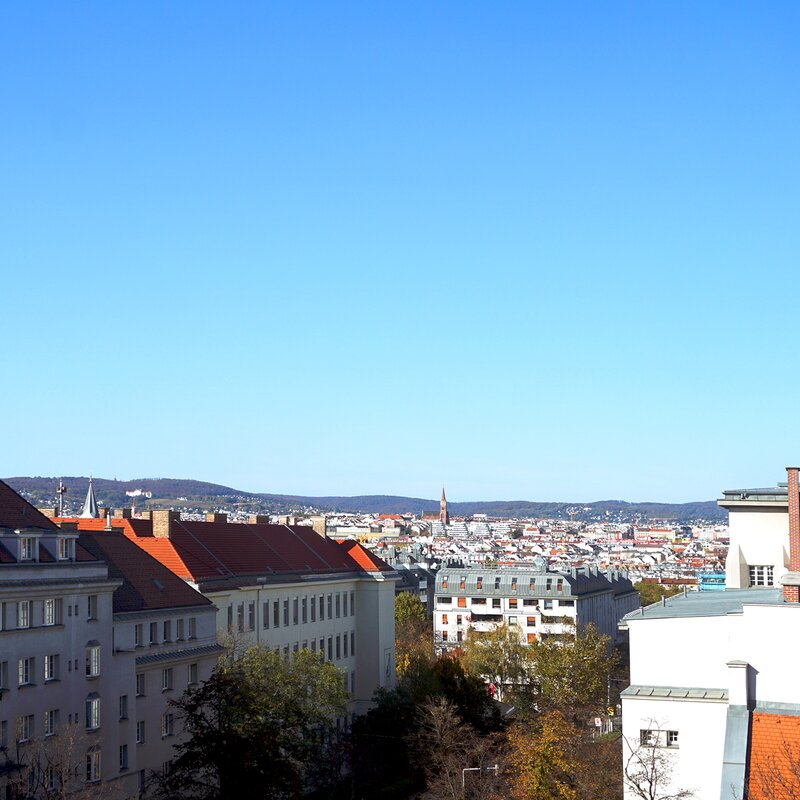 Blick über Wien bis zum Wienerwald