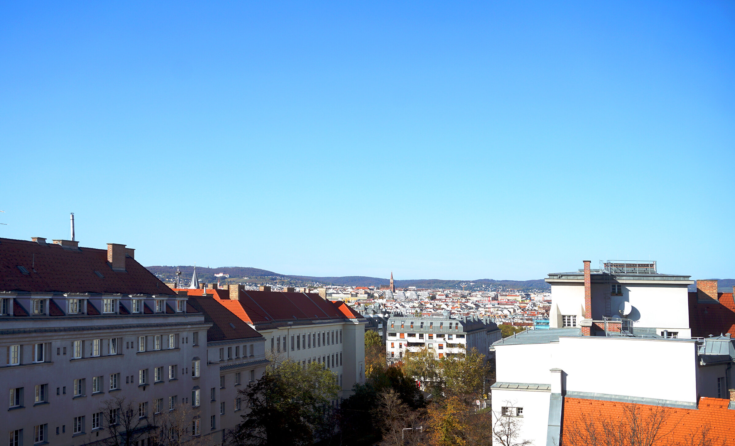 Blick über Wien bis zum Wienerwald