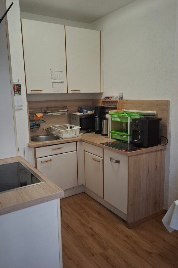 Kitchen with all possible amenities, dishwasher, microwave, oven, toaster, glasses...