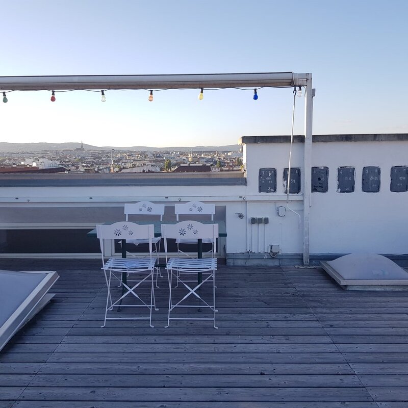 Dachterrasse Esstisch/Markise
