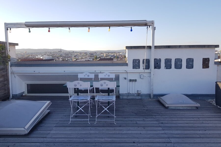 Dachterrasse Esstisch/Markise