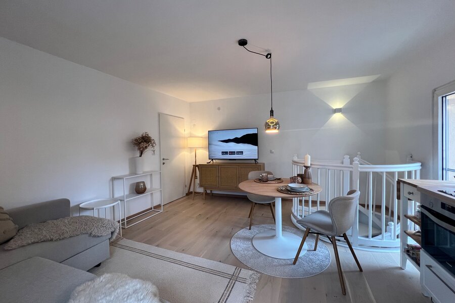 Wohnzimmer,Küche,Essbereich im Obergeschoss