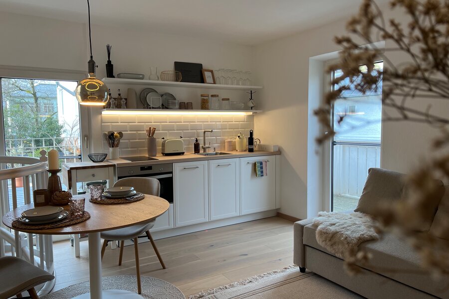 Wohnzimmer,Küche,Essbereich im Obergeschoss