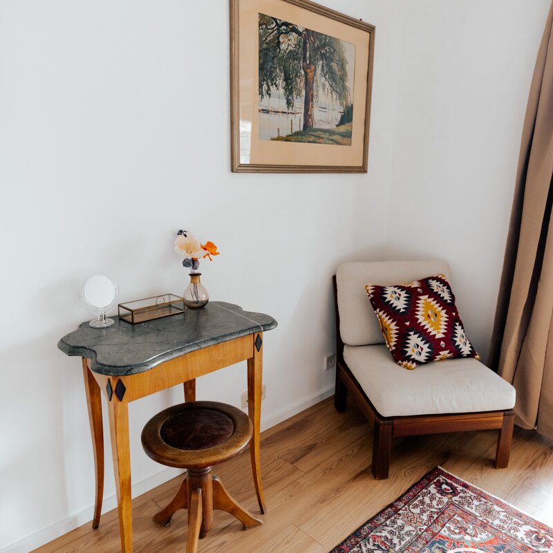 Corner for chill out and cute dressing table