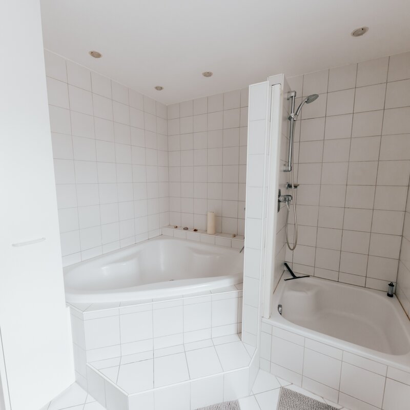Shower and spacious bathtub for relaxing