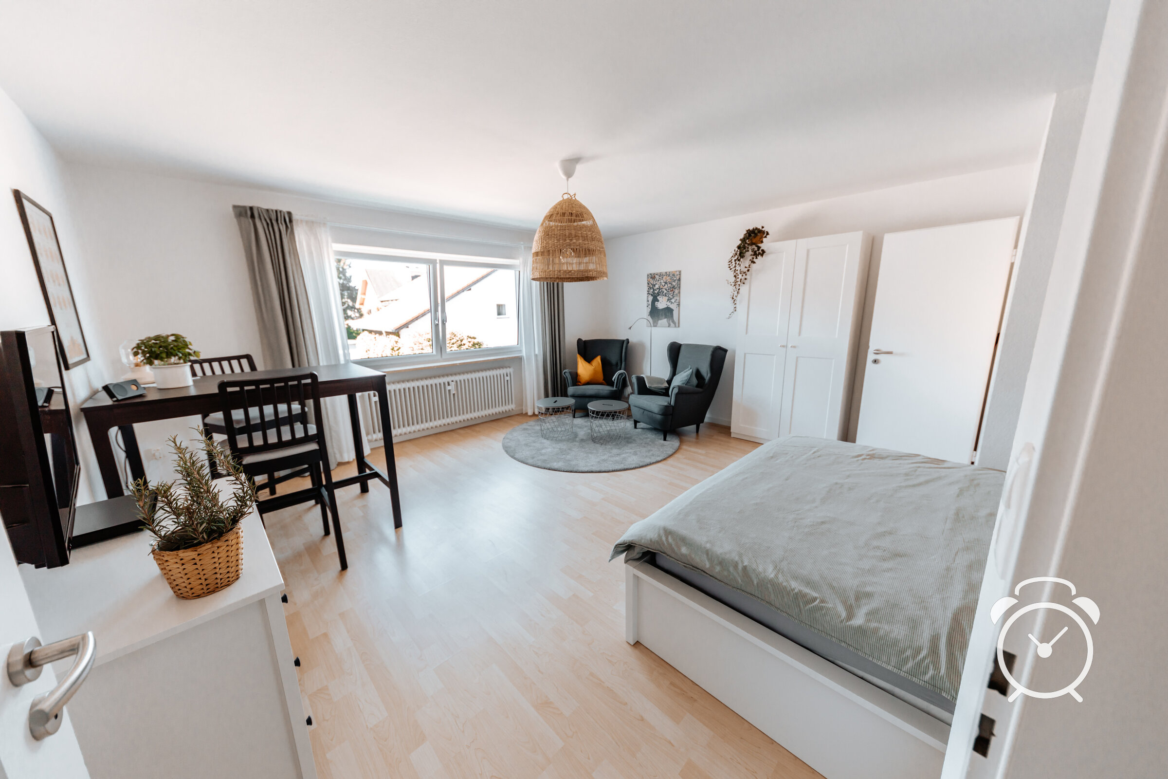 Bright 1-room apartment with sleeping & living area – short-term rental & temporary housing for 1 to 6 months in Freilassing