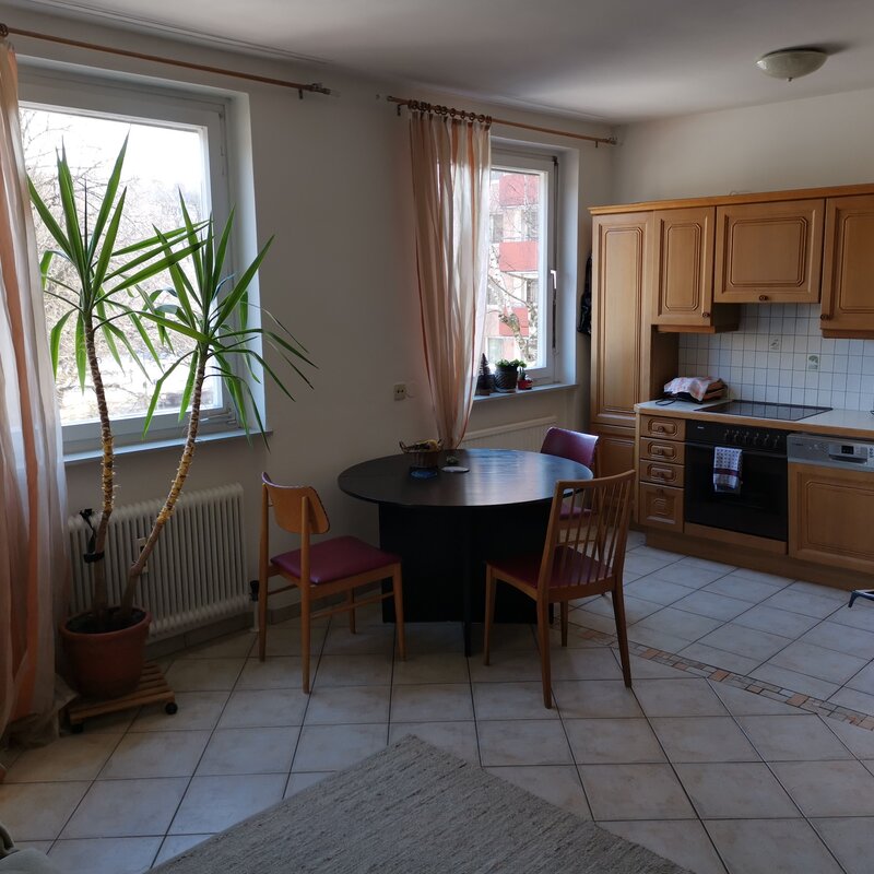 Wohnzimmer mit Küche