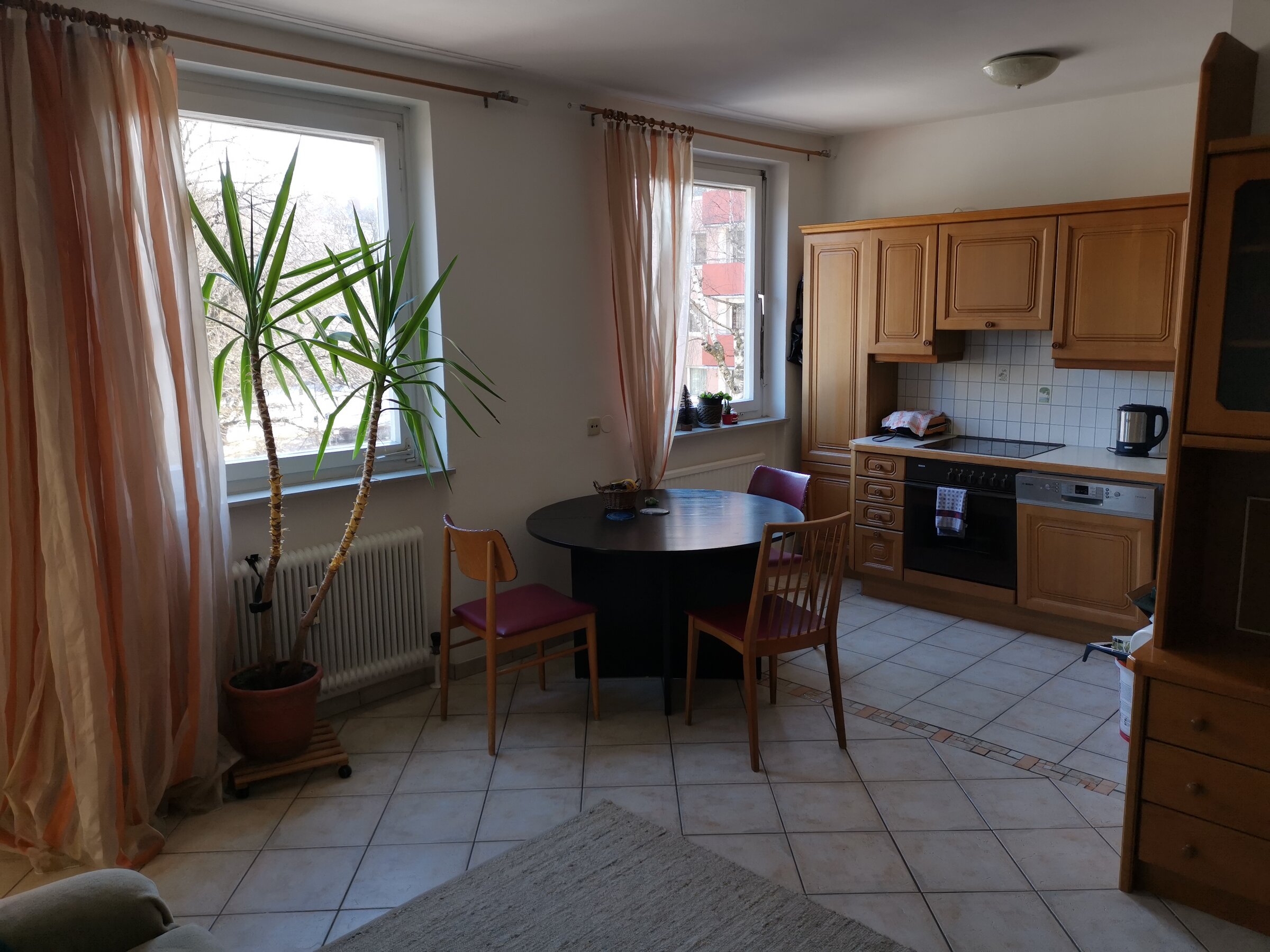 Wohnzimmer mit Küche