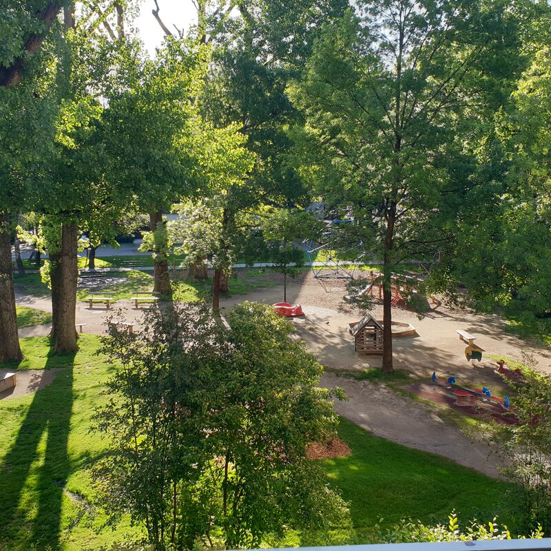 Blick vom Balkon ins Grüne..