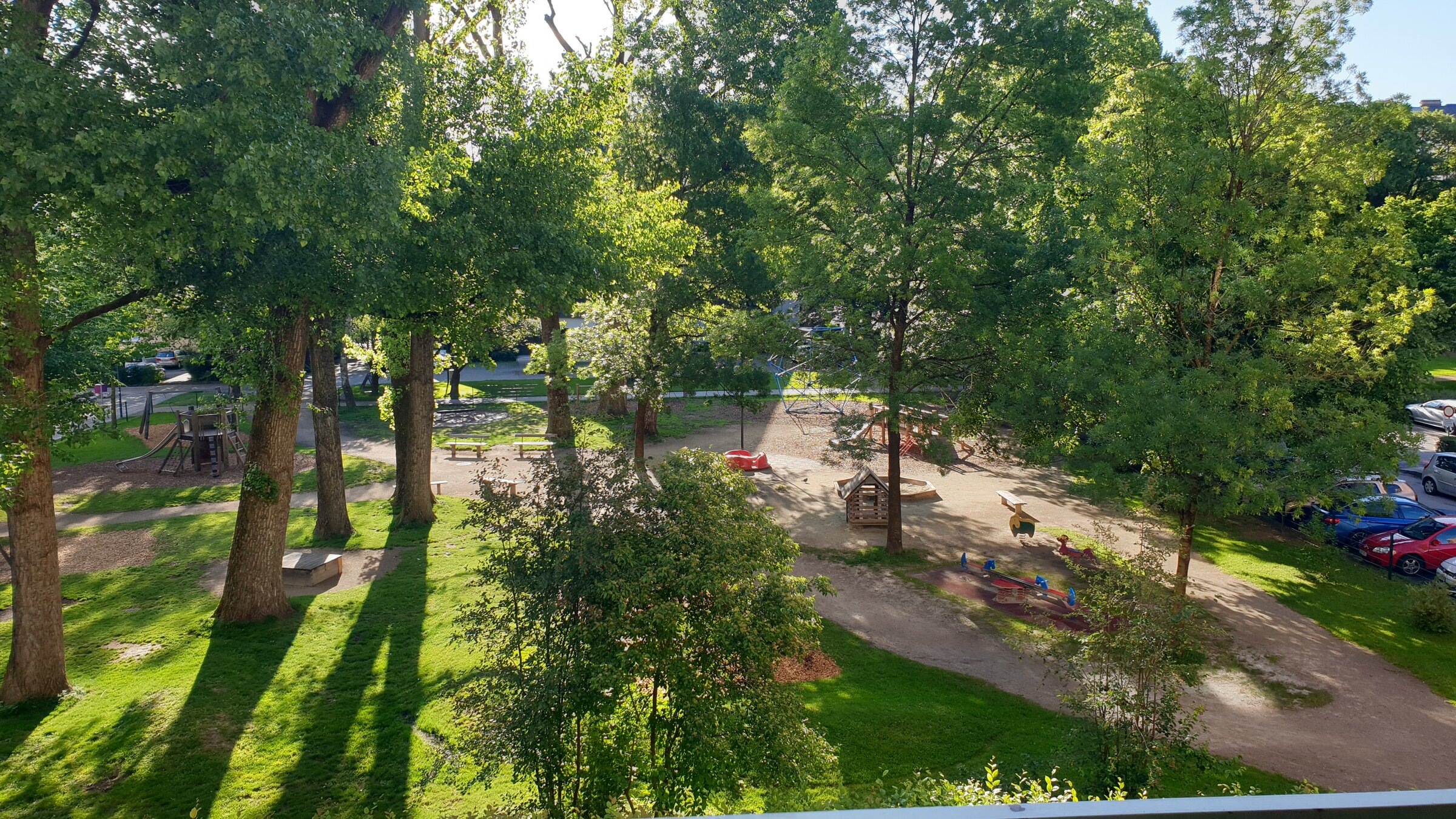 Blick vom Balkon ins Grüne..