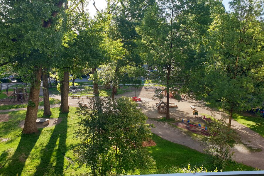 Blick vom Balkon ins Grüne..