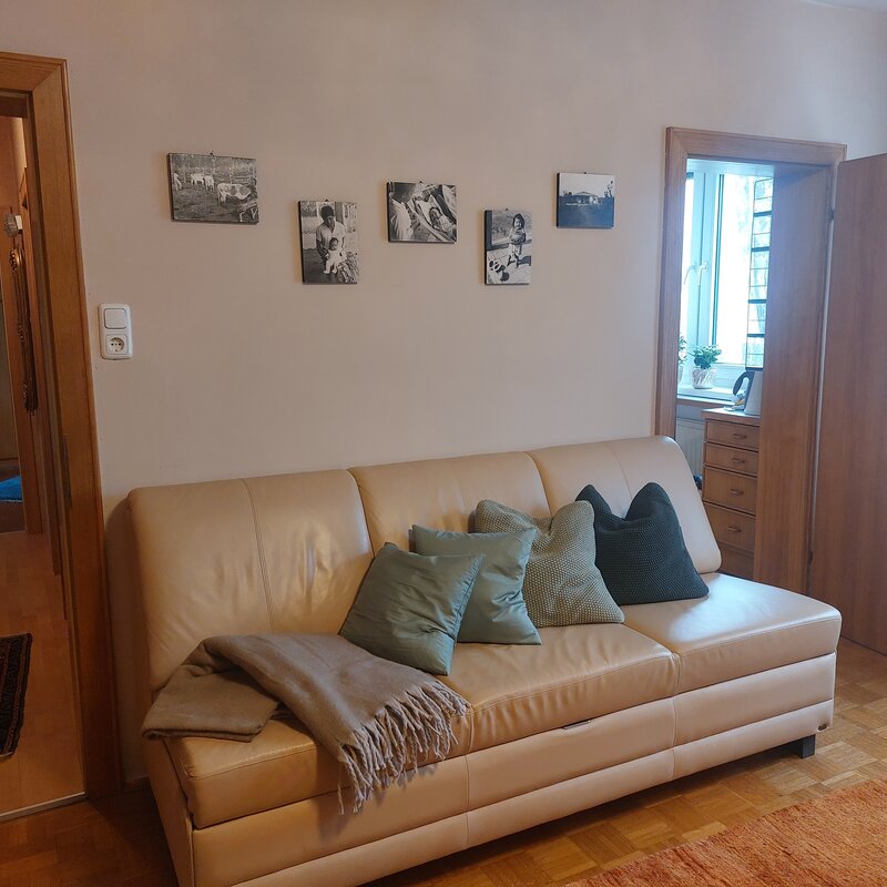 Bei Platzbedarf kann eine Person auf dem Sofa nächtigen