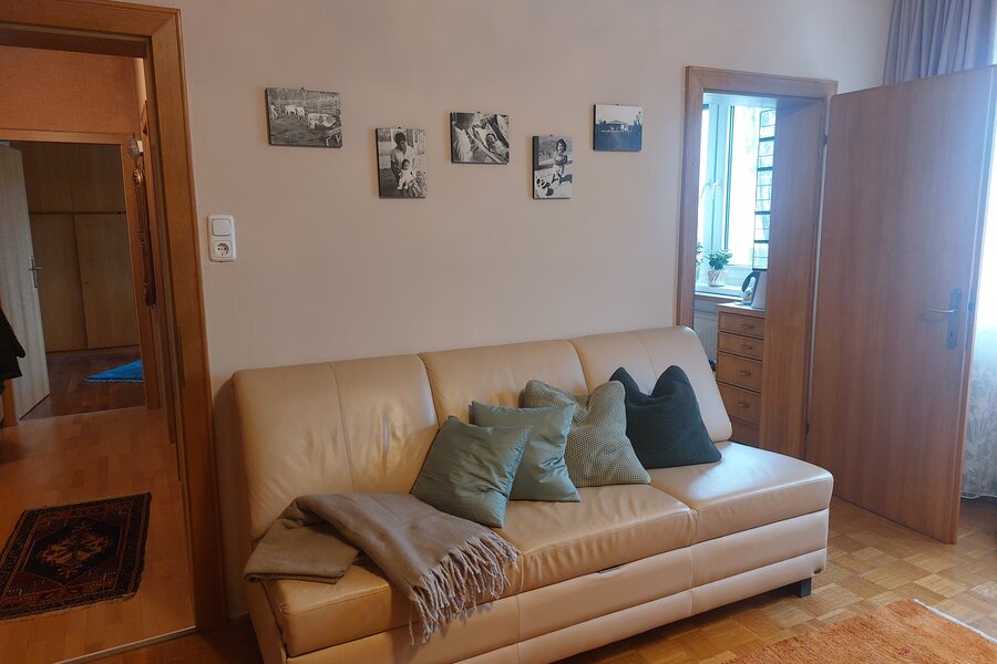 Bei Platzbedarf kann eine Person auf dem Sofa nächtigen