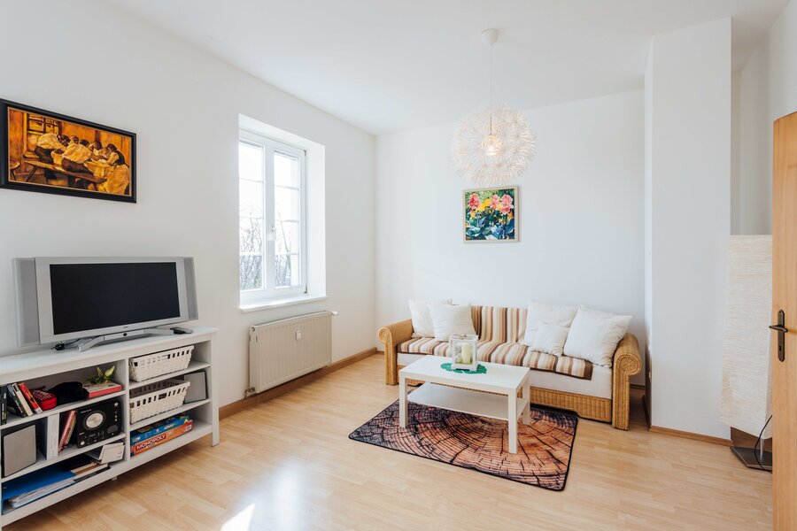 Living room with pull-out couch for 2 people | © Ebner - Wenger