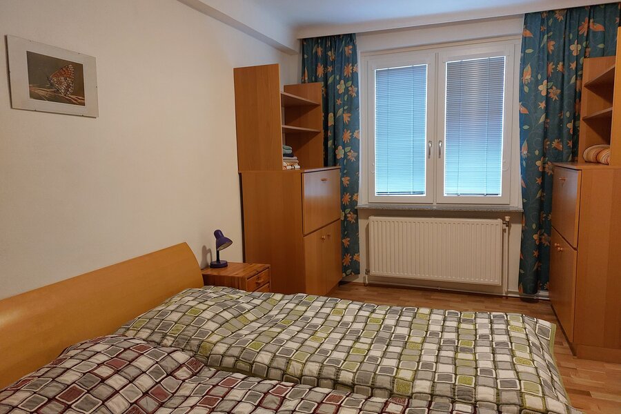 Bedroom - double bed and wardrobes