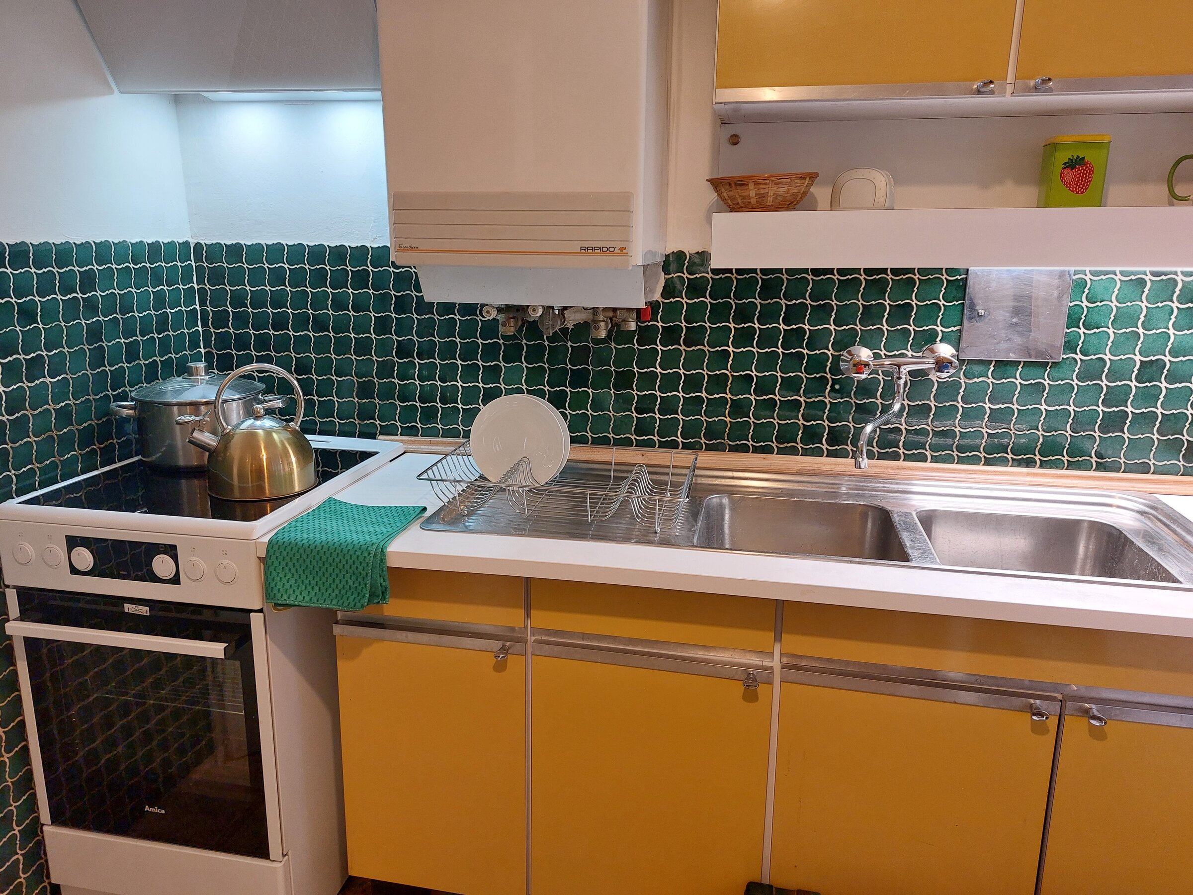 Kitchen - cooking area and large sink