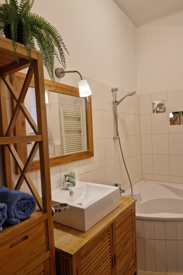 bathroom with tube