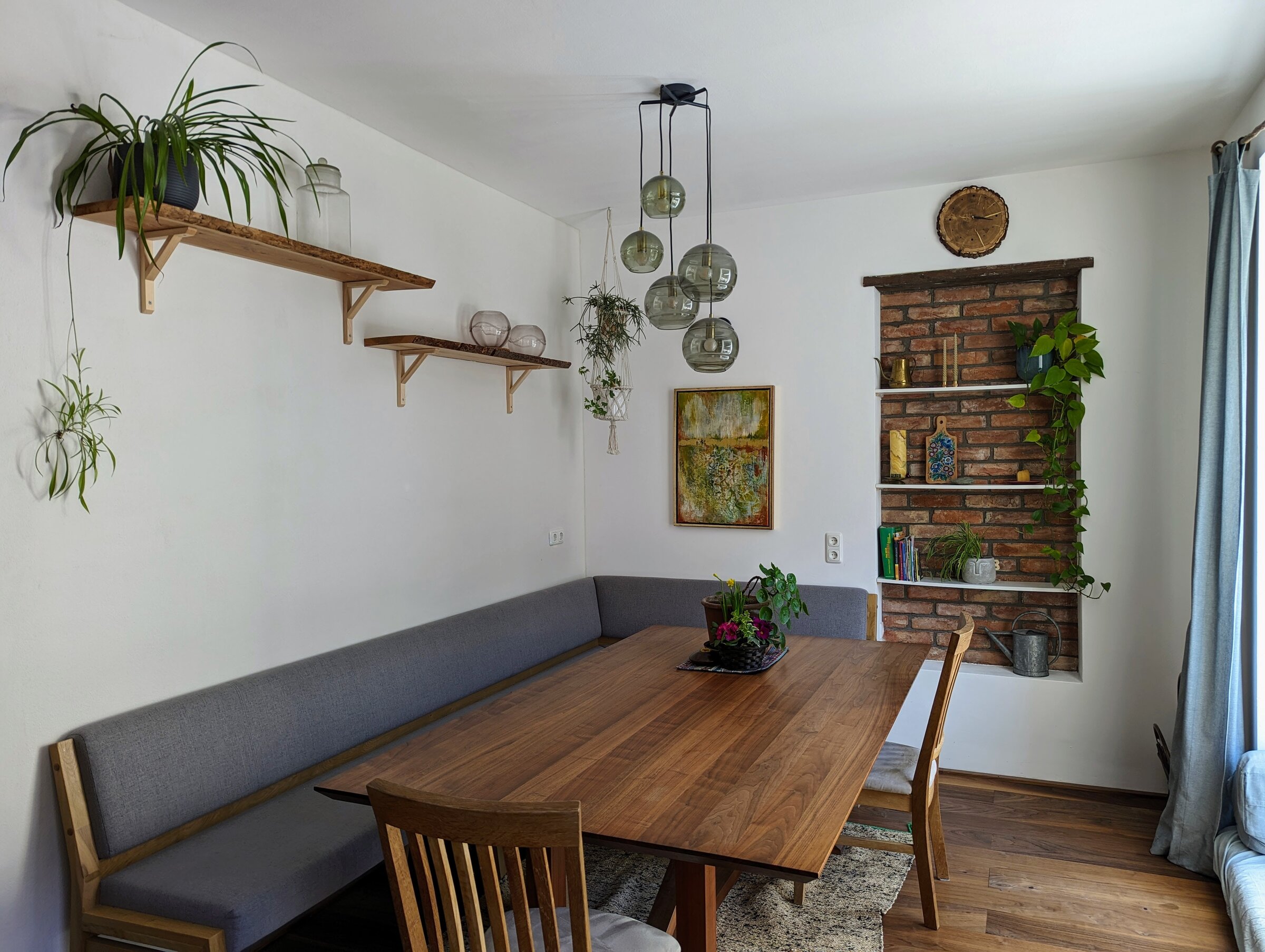The spacious dining table