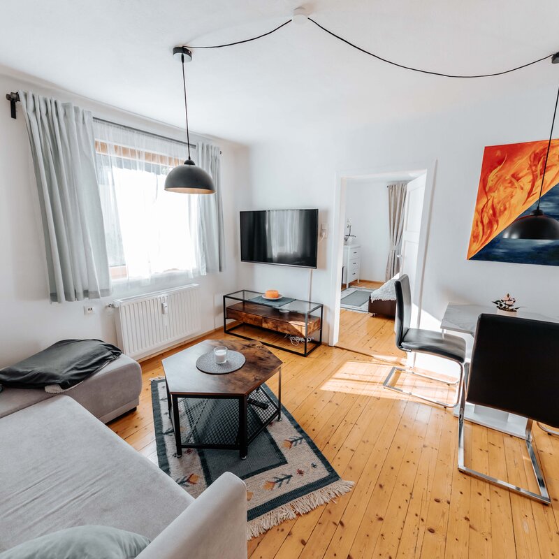 Wohnzimmer 2-Zimmer Relax-Cityapartment-Gnigl zum Wohnen auf Zeit
