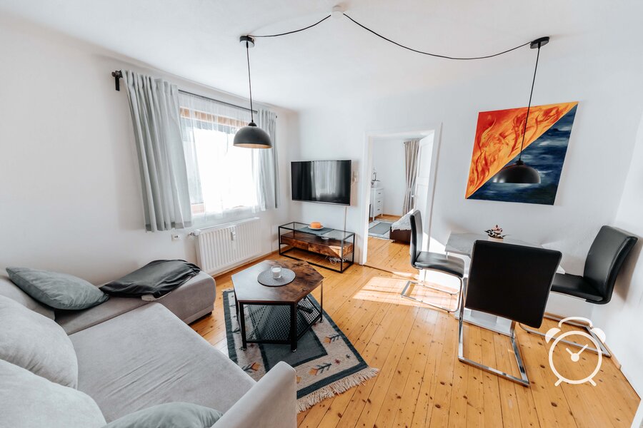 Wohnzimmer 2-Zimmer Relax-Cityapartment-Gnigl zum Wohnen auf Zeit