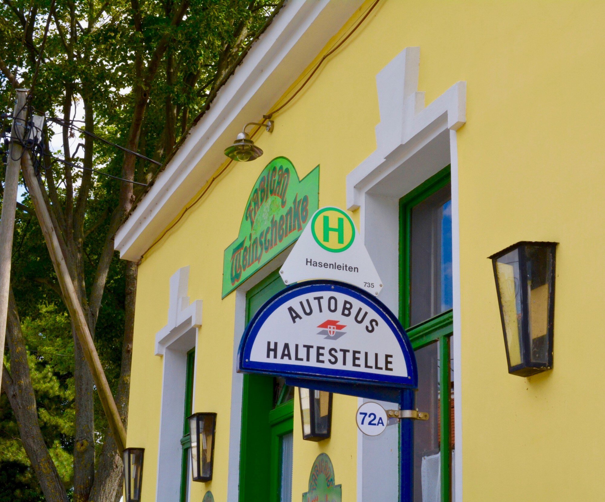 Bus stop near the house