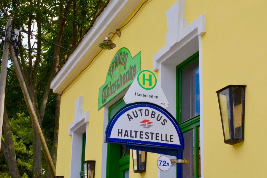 Bus stop near the house