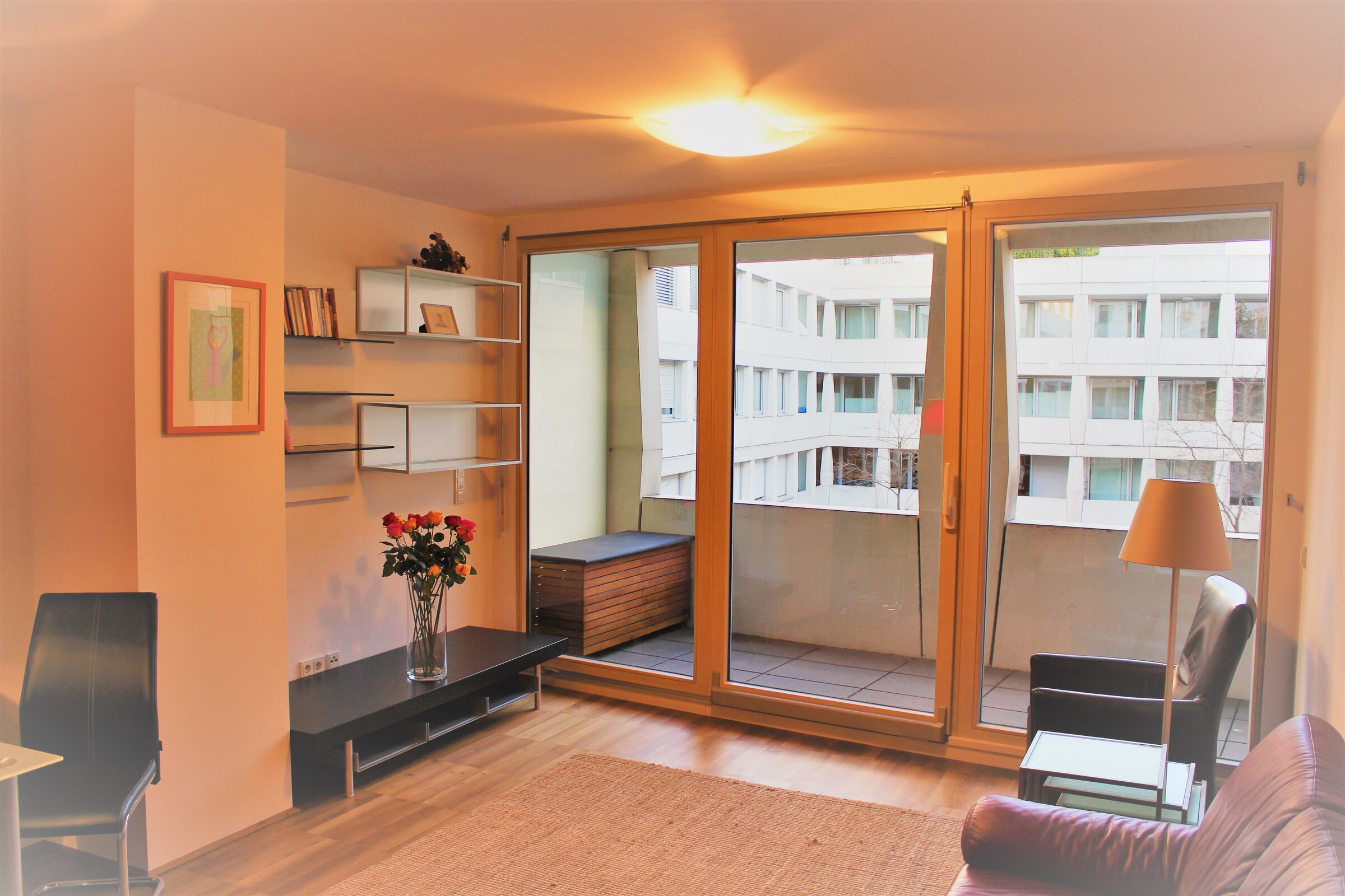 Blick zu Loggia und in den Innenhof