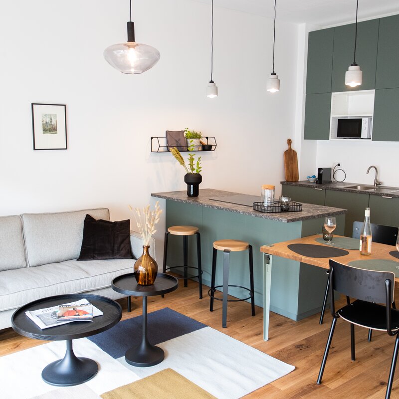 Wohnzimmer und Kücke | © Bruckner