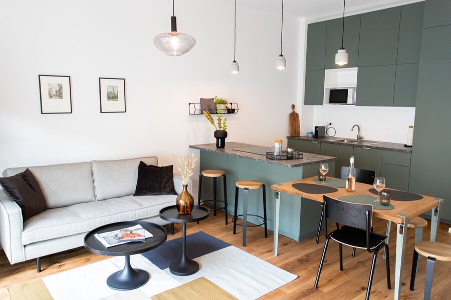 Wohnzimmer und Kücke | © Bruckner