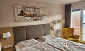 Bedroom overlooking the balcony