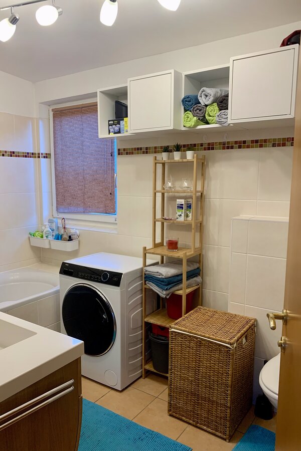 Bathroom with washing machine