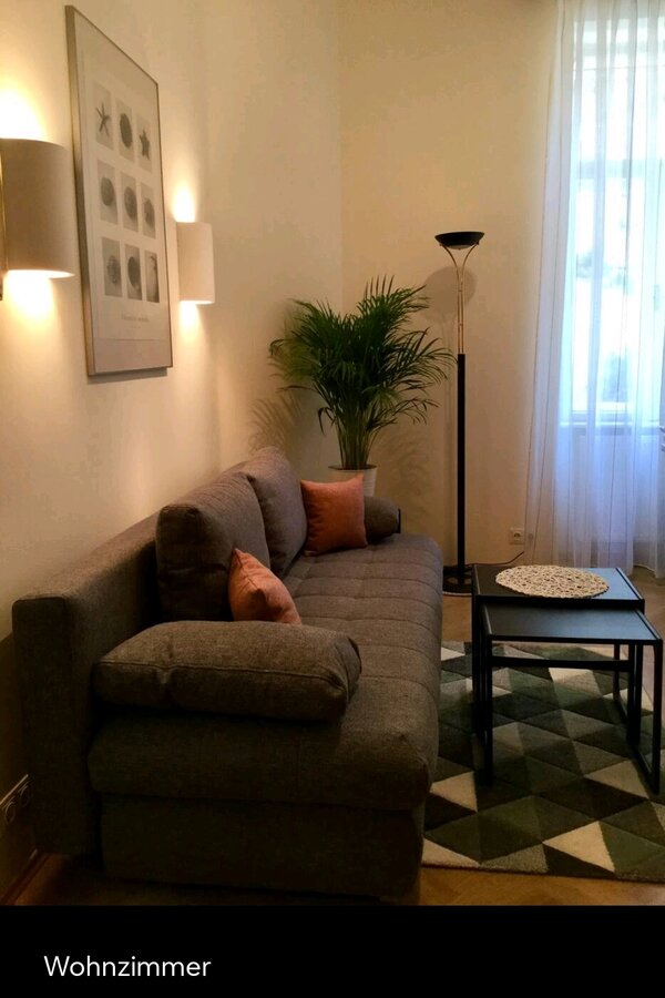 Wohnzimmer mit Bick in den Vorgarten