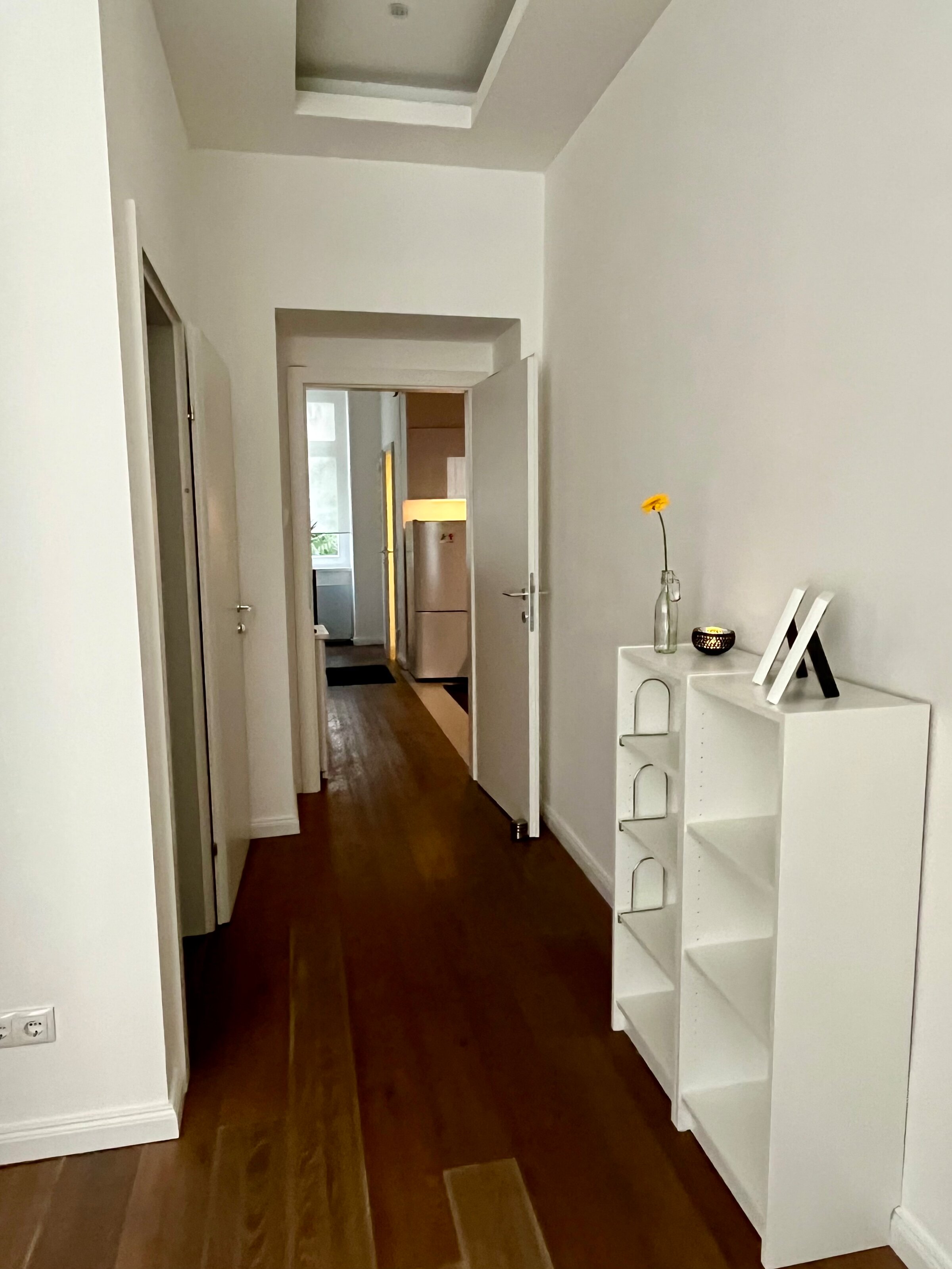 View out of the sleeping room in the apartment 